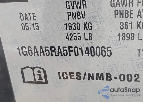 2015 Cadillac Ats Standard из США, поврежденный, VIN 1G6AA5RA5F0140065